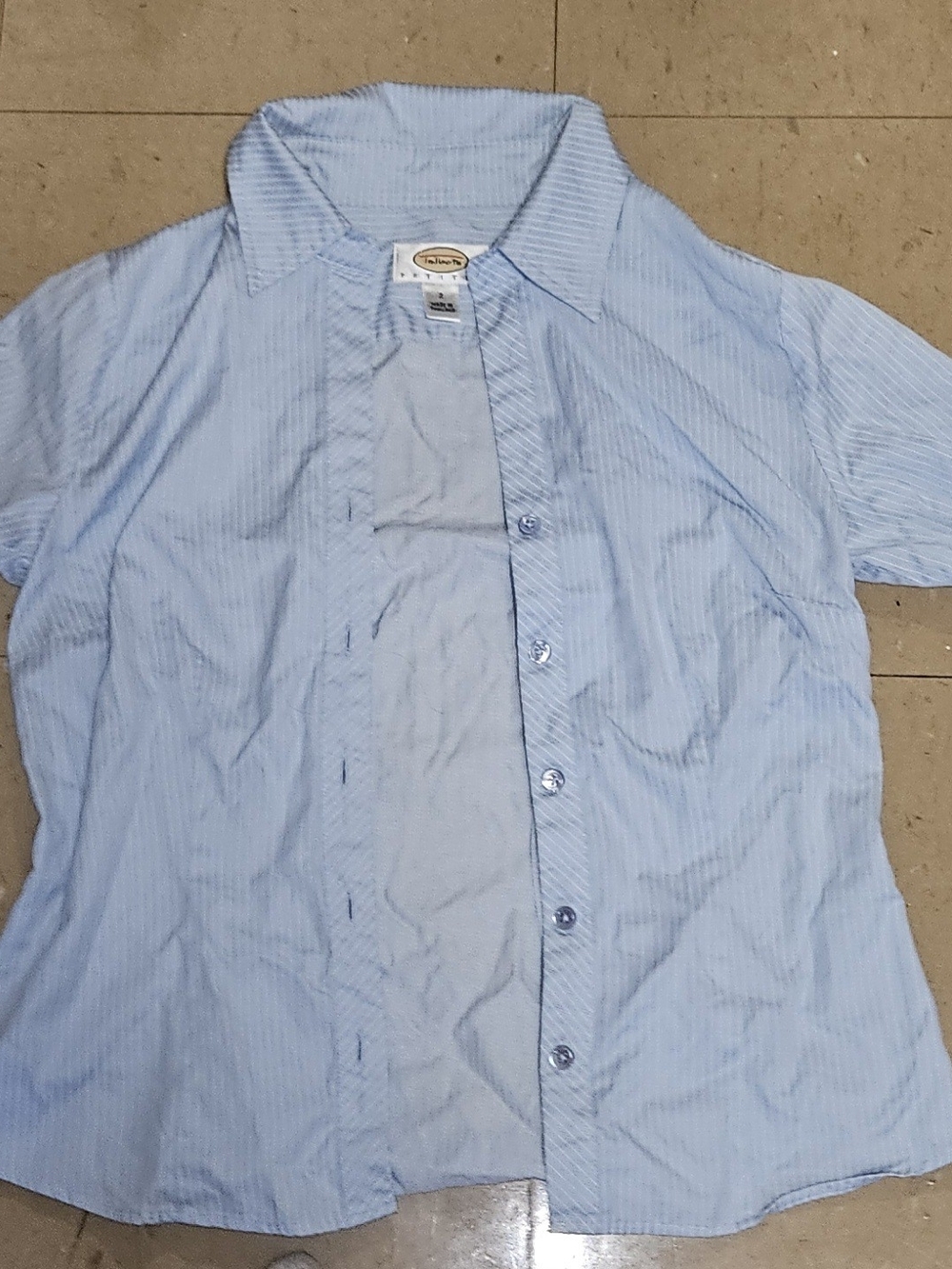 Talbots Petite "Linen Camp Shirt - Majestic Stripe"